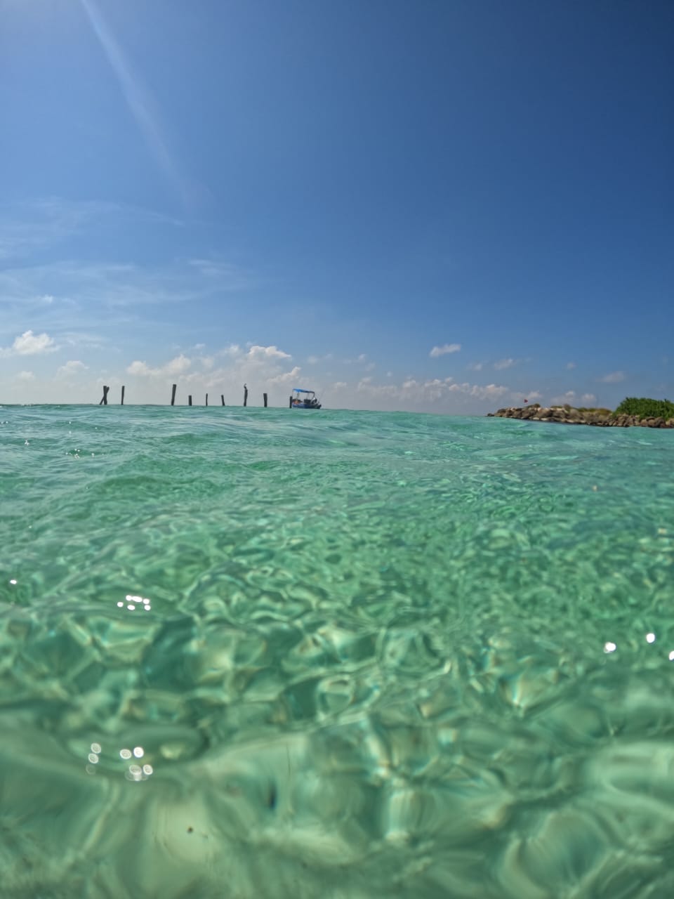 Clear turquoise water at a sargassum-free beach